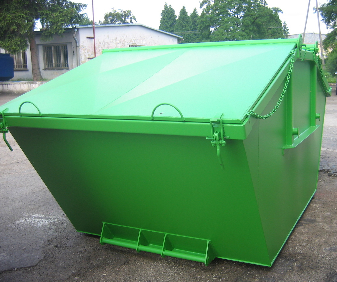 Skip covered symmetric with steel lid by Torkonstal 